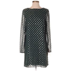 Gianni Bini Green & Gold Polka Dot Shift